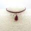 Fashion chocker necklaces black Leather thin choker necklace with tassel and pearl