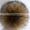 fashion wholesale price multi color rabbit / fox / mink/ raccoon fur ball /pom poms