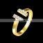 Simple Style Diamond Wedding Rings Yellow 1 Gram Gold Plated Rings with Wholesale Price