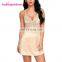 Hot Attractive Nude Sheer Lace Women Babydoll Lingerie Set