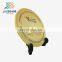 High quality zinc alloy custom design gold round metal plate