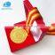 Wholesale cheap custom gold plated sports medals China police star military medal with ribbon
