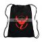 Classic black polyester sports string tote backpack custom