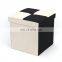Customized large modern Faux Linen storage ottoman cover folding stool for living room