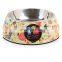 HQP-WS008 HongQiang Stainless steel melamine pet bowl cartoon two in one cute cat and dog bowl