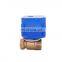 Most selling items 6nm output troque dn15(1/2") 3-6vdc two way brass bsp/npt automatic electric water shut off ball valve