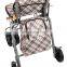 Lightweight aluminum portable folding shopping cart rollator walker with 6 wheels
