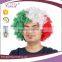 Hot Salling Synthetic Hair Colorfull Curly Flag Afro Fan Wig For 2016 European World Cup Sports Fan Wig