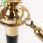 Elegance gold/silvery white crown top portable stanchion velvet rope posts with rubber base