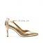 Ladies new golden color pumps design high heels shoes women pointed toe sandals