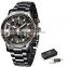 Lige 9902 Brand Your Own Log Men Quartz Wrist Watch OEM Chrono Functional Steel Watch Custom