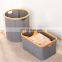 Wholesale popular design folding laundry basket bins set collapsible bamboo storage basket/slim cloth laundry hamper handles