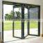 Foldable sliding aluminum metal frame glass accordion style bifold patio doors