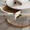 Luxury round coffee tables living room mdf marble coffee table modern coffee table