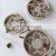 Flower Pattern Round Seagrass Serving Tray With Carrying Handle Vietnam Supplier