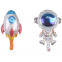 Spaceman Rocket Astronaut Hot Selling Rocket Party Balloon Outer Space Globos Theme Happy Birthday Foil Balloon 4D