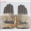 women's grey wholesale sheepskin dresses leather gloves with brown rabbit fur