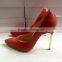Women's fashion high heels gold metal high heel pumps shoes brand high heels