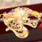 Cute Gold Hollow Elephant Keychain Charm Pendent Crystal Purse Bag Key Chain