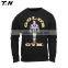 100%cotton black crew neck sweatshirt custom sublimation printing