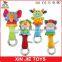 customize plush baby rattles toy cute animal shape soft baby rattles with transparent ring