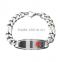 2016 factory price 316l stainless steel carbon fiber cross bracelet for men