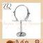 Small Round Metal Framed Standing Vanity Mirror