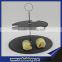 Buffet restaurant useful fruits tray natural slate stone black color popular cake stand