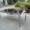 modern furniture, stainless steel outdoor glass table, hotel dining table