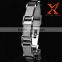 Mens Trendy White Gold On Stainless Steel Bracelet Presidential Link Lab CZ Stone Bracelet