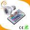 E27 led rgb remote controlled spot light 3W MR16 GU10 with CE