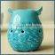 Wholesale home decoration blue ceramic porcelain owl