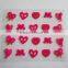 Custom heart shaped velvet nail art decals flocking powder love nail sticker for valentines day