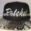 dropshipping eco-friendly snake skin brim snapback cap