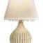 popular square base golden flower desk lamp with cube crystal and light brown waisted round lamp shade SAA CE