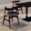 Modern Compact Solid Wood Leather Living Room Dining Chair