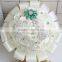 Handmade Custom Satin white Pearl Jeweled Wedding Bouquet ,brooch Bouquet