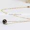 Fashion pearl pendant necklace AAA 11-12mm perfect round black tahiti pearl pendant