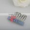 Hot selling rhinestone hair accessories rectangle hair combs for girls solid color butterfly hair comb