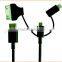 Mfi certified 2.4A fast charge 3 in 1 Combo charging usb Cable for devices