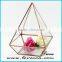 Wholesale high-grade container / terrarium glass geometric gold