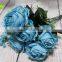 GNW FL-RS57-8-10CM High similation artificial flower blue rose for wedding