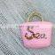 Straw beach bag/ beach tote bag/Pompom beach bag, nice decoration