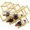 Foldable Bamboo Wine Rack - Can Hold Up To 10 Bottles