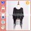 Focus OEM shiny fabrics waved sweep with long fringes blouse