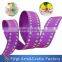 Custom New Design Printed Logo Purple Grosgrain Ribbon