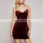 New Fashion Women Sexy Velvet Slip Evening Dress 2016 HSD7931