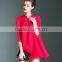 Women Chinese style retro plain colors swinging flared dress