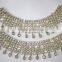 Bridal Golden crystal broad payal ANKLETS pair feet bracelet