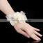 stretch fabric flower bracelets bridemaid jewelry fabric Wrist Corsage Wedding Flower Corsage Bridal accessories jewelry